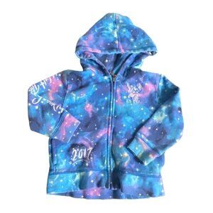 Disney Parks Childrens Galaxy Full Zip '2017' Hoodie/Sweatshirt-Blue-XXS-GUC